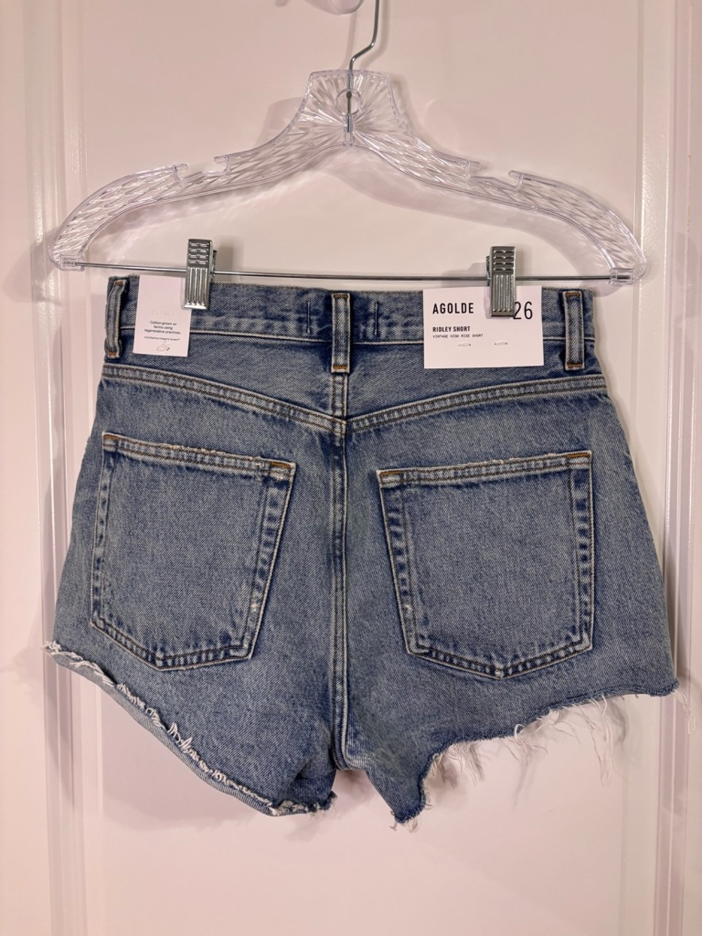 AGOLDE NWT Ridley Short Chant High Rise Vintage Denim Cut Off Jeans Size 26 - Picture 3 of 10